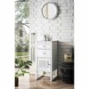 James Martin Vanities Athens 15in Base Cabinet W/ Drawers & Left Door, Glossy White W/ 3CM Arctic Fall Solid Surface Top E645-B15L-GW-3AF